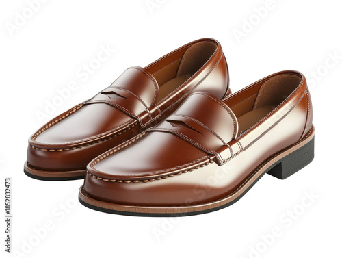 Wallpaper Mural Luxury brown leather loafers on black background Torontodigital.ca