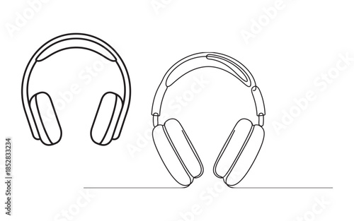 Headphone Line Art Vector