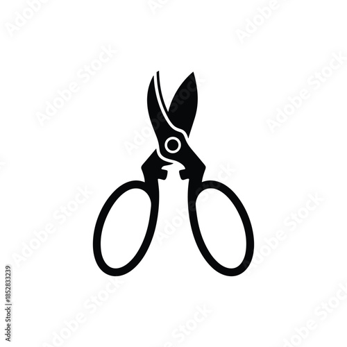 Open pair of scissors isolated on white background, Vector, illustration