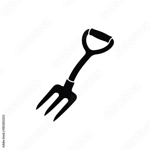 Garden fork with ergonomic handle isolated on white background, Vector, illustration