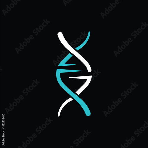 DNA helix logo design vector template
