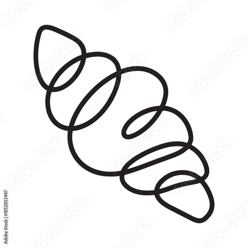 Simple line drawing of a classic french croissant a delicious pastry treat