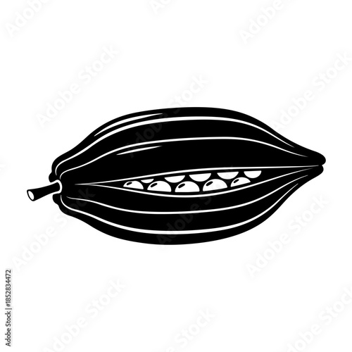 Cocoa pod illustration isolated on transparent background