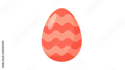 Easter egg with wavy stripes