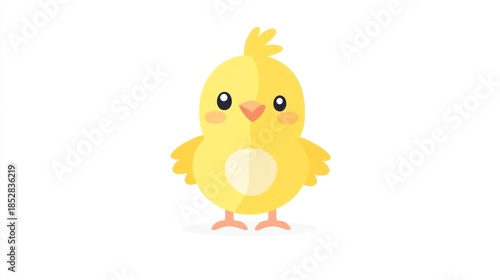 Cartoon chick isolated on white background for design and illustration
