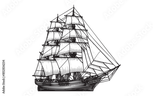Vintage Sailing Ship Illustration