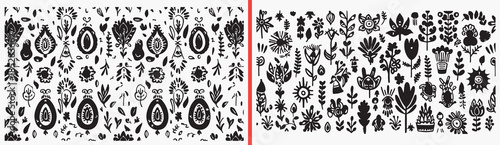 paisley clipart illustration, mandala pattern designs, ethnic ornament art, hand drawn decorative motifs, bohemian textile patterns, black white paisley clipart, printable ethnic patterns, surface des