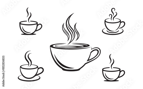  set of coffee cup icon