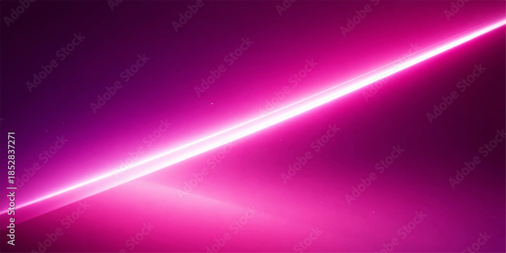 Fototapeta premium Bright pink light beam on dark purple background