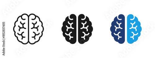 Brain icon showing human mind and intelligence. Concept of thinking, psychology, cognition and mental processes for education, science, healthcare, artificial intelligence and innovation projects.