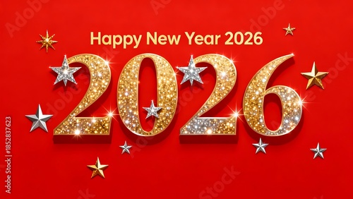 Happy Chinese New Year greeting card design with red and gold winter decorations featuring a star vector illustration and festive holiday frame for a merry celebration in China