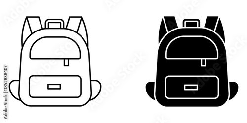Bag school set icon. for mobile concept and web design on white background