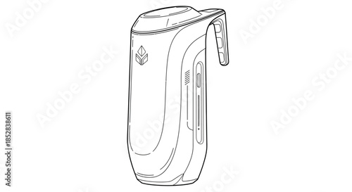 Modern Portable Electronic Device Line Art Illustration