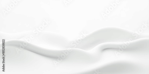 Smooth white fabric with wavy folds on a plain background