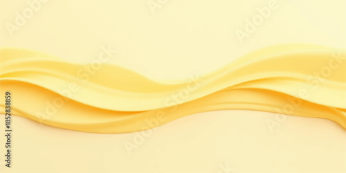 Soft yellow wavy abstract background with smooth flowing lines