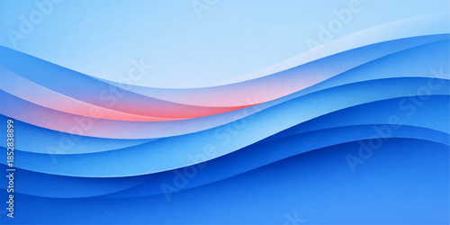 Wavy abstract background with blue and pink hues gradient
