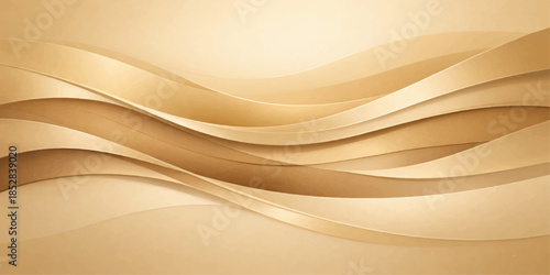 Soft beige wavy abstract background with smooth curves
