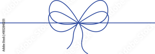 Line gift ribbon border. Red bow gift ribbons minimal line set. Vector bow and ribbon set. Red white striped String with knots and loops.