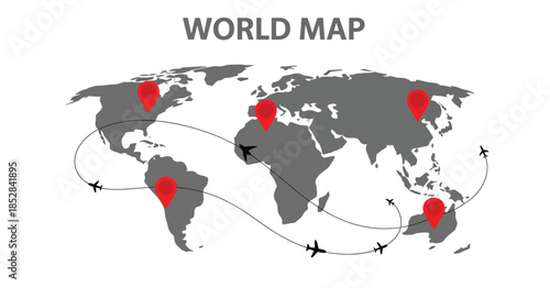 World map vector in blue showing country outlines, continent shapes and minimalist design, ideal for infographics, digital projects, educational content, geographic illustrations and clean vector a