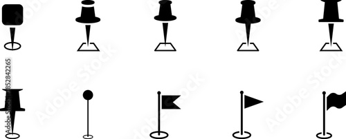 Map pin location icon set. Map markers isolated. Pointer GPS location symbol.