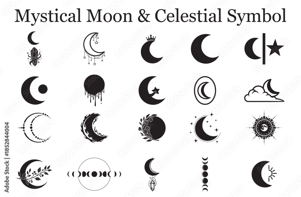 Fototapeta premium Mystical Moon & Celestial Symbol