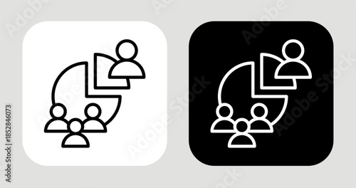 Customer Slice Icon In Black and White Line Style