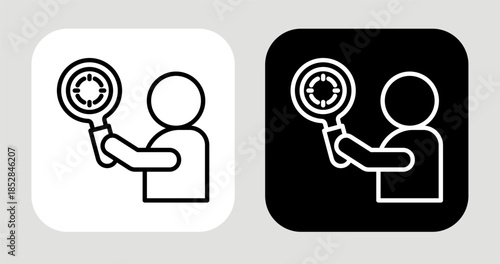 Micro Niche Icon In Black and White Line Style