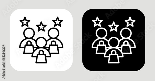Potential Buyers Icon In Black and White Line Style