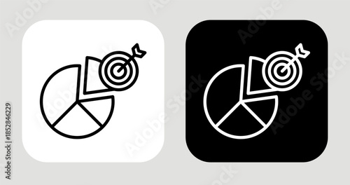 Photos Market Gap Icon In Black and White Line Style