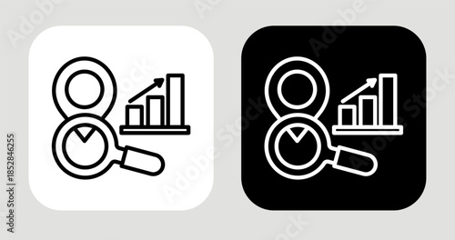 Niche Discovery Icon In Black and White Line Style