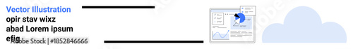 Digital data storage, analytics, cloud computing, business performance, technology solutions, workflow optimization. A digital chart within a cloud interface. Analytics and cloud computing concept