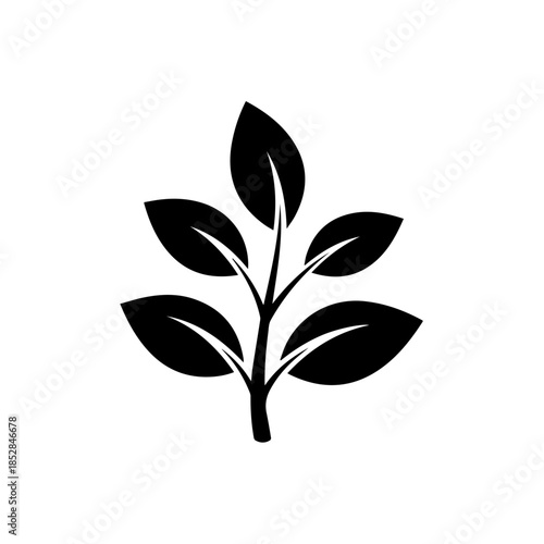 Simple leafy plant silhouette