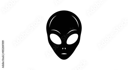 Black alien head with large eyes.