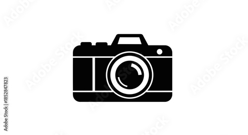 Black and white camera icon device.
