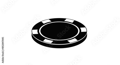 Black and white poker chip.
