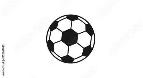 Black and white soccer ball graphic.