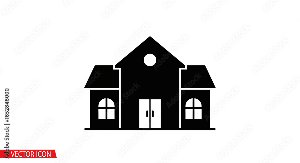 Fototapeta premium Black house with white trim.