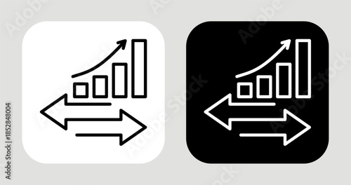 Market Rivalry Icon In Black and White Glyph Style
