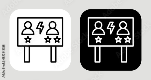 Rival Scorecard Icon In Black and White Glyph Style