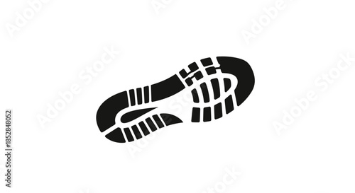 Black Rubber Shoe Sole Tread Pattern.