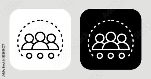 Rival Cluster Icon In Black and White Glyph Style