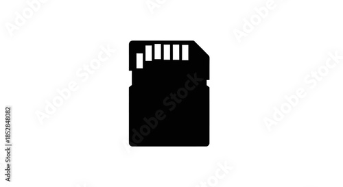 Black SD card close up view.