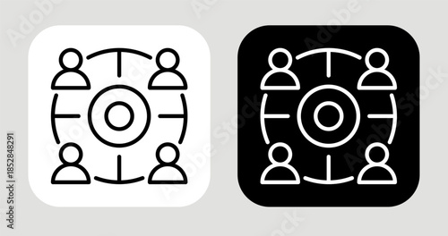 Rival Concentration Icon In Black and White Glyph Style