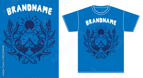 tshirt illustration design metal band merchandise mountain