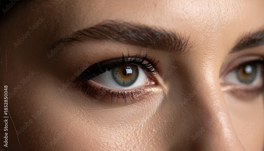 Fototapeta premium Close-up of a Womans Eyes with Natural Makeup.