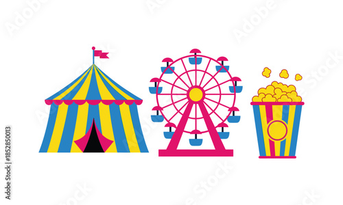 Bundle carnival festival food tent set collection with fun atmosphere