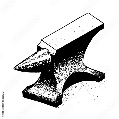 Ilustración vectorial editable yunke, yunque, tatuaje vintage, retro