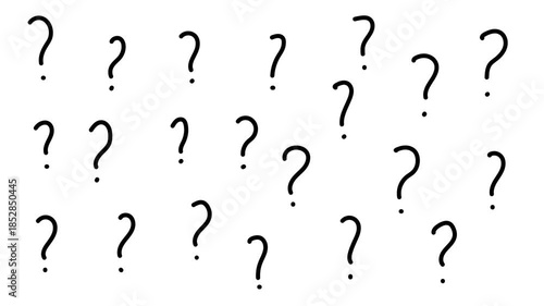 Popup Question mark animation on white screen. 4K footage