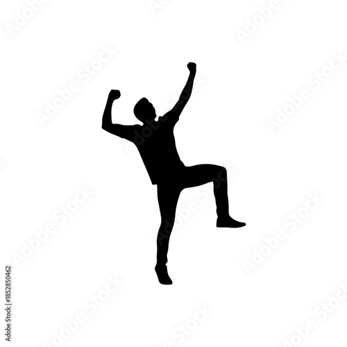 Celebrating victory isolated on transparent background
