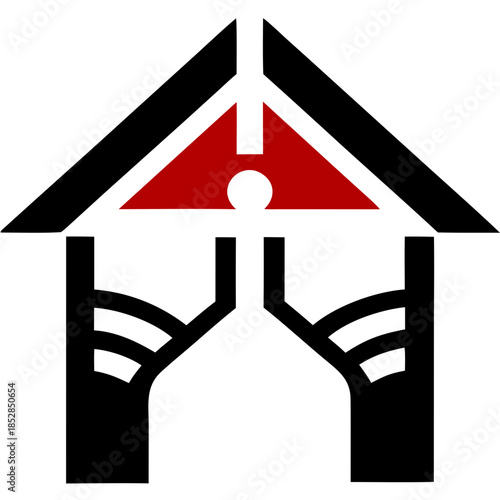House Renovation Icon with Skilled Workers
